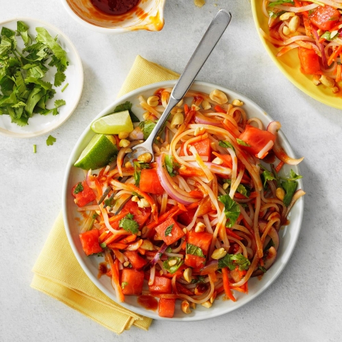 spicy-thai-inspired-noodle-watermelon-salad-recipe
